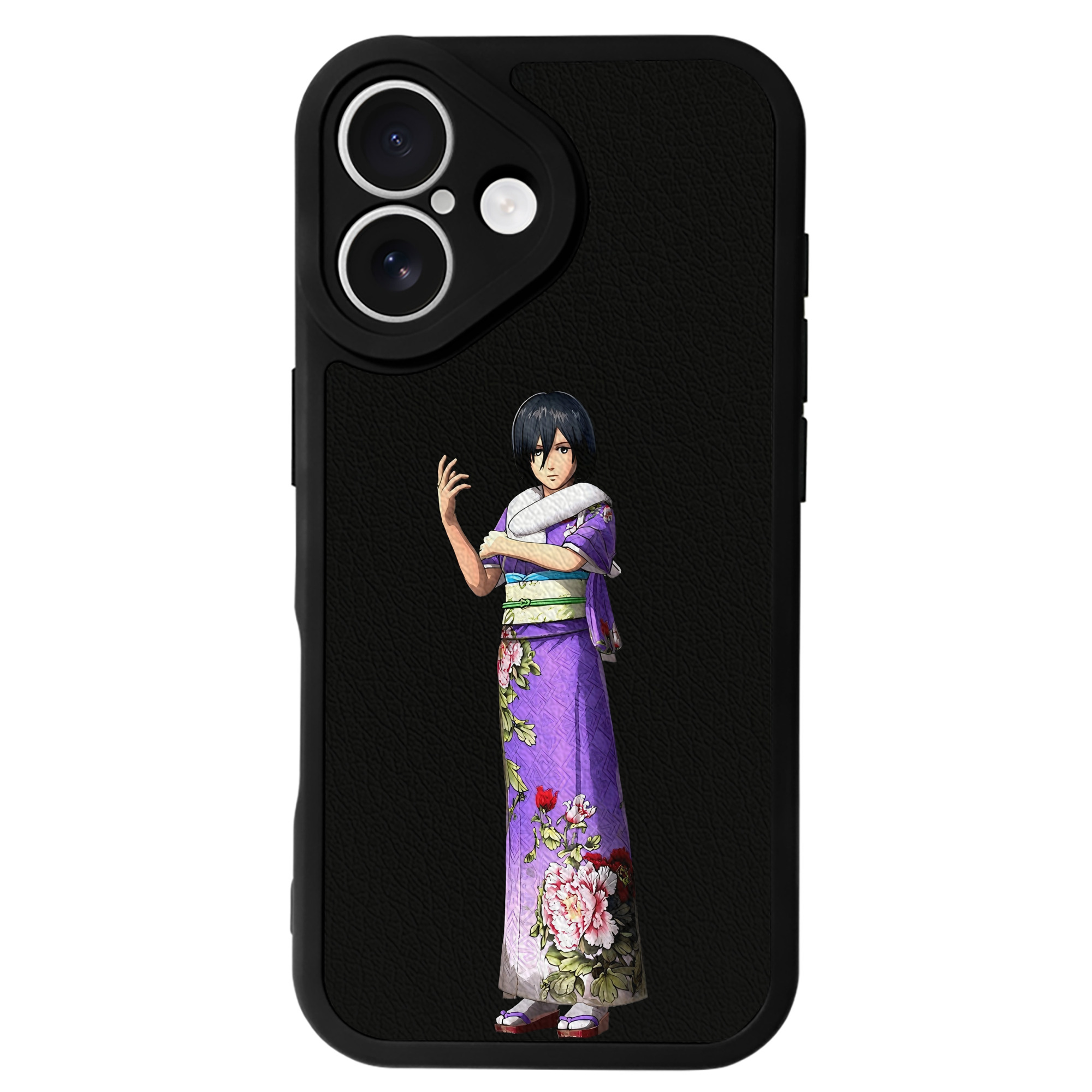 （画像用） 進撃の巨人 ミカサ·アッカーマン Attack on Titan Mikasa Ackerman 【iPhone 16シリーズ対応】シリコンスマホケース（レザー調） 材質：シリコン